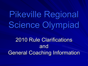 Science Olympiad Rules