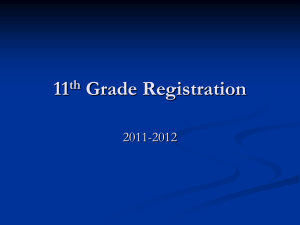 Registration Information for Incoming 11th Graders