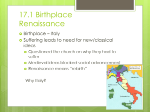 Renaissance/Reformation notes