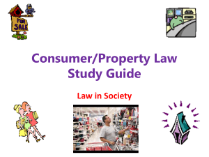 Consumer/Property Law Study Guide