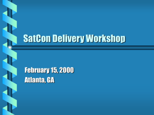 SatCon Delivery Workshop