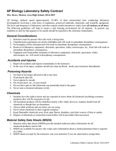 AP Biology Laboratory Safety Contract