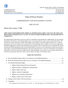 Notice of Privacy Practices - Comprehensive Spine and sports Center
