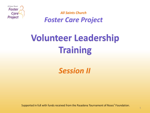 Foster Care Training II - Saints | Foster Care Project