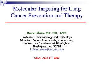 Ruiwen Zhang, MD, PhD, DABT: Molecular Targeting for Lung
