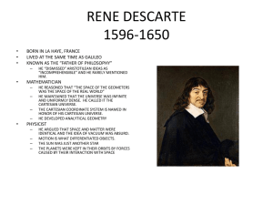 Renaissance astronomy, Descarte, Bacon, Hooke, Huygens