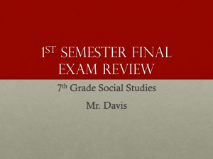 1st Semester Final Exam Review