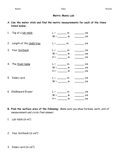 Worksheet created by T. Trimpe 2003 http://sciencespot.net