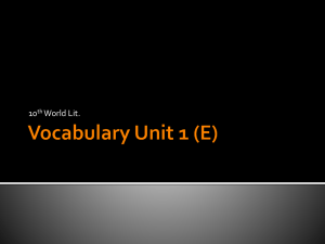 Vocabulary Unit 1 (E)2