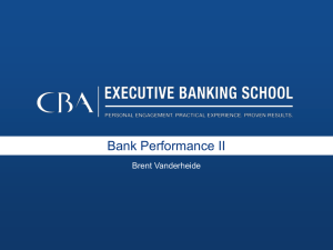 Bank Performance I - CBA Executive Banking School - Year 1