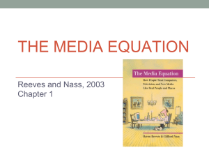 the media equation - Department of Computer and Information