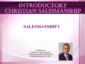 Salesmanship - Family Health Education Service