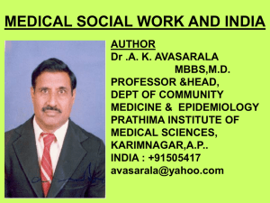medical social work and india