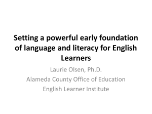 Setting a powerful early foundation of language and literacy for
