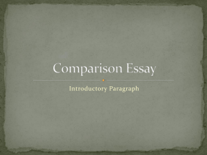 Comparison Essay Introductory Paragraph