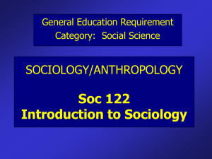 SOCIOLOGY/ANTHROPOLOGY SOC 228