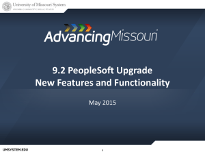 9.2 PeopleSoft Upgrade New Features and Functionality