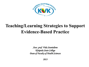 Teaching Learning Strategies to Support EBP