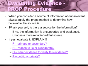 Evaluating Evidence - PROP