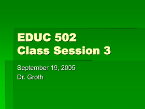 EDUC 502 Class Session 3