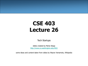 CSE 403 Lecture Slides
