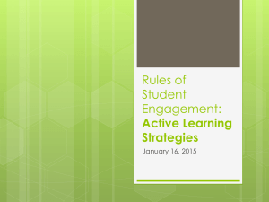 Rules of Student Engagement: Active Learning Strategies