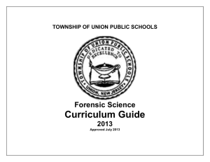 TOWNSHIP OF UNION PUBLIC SCHOOLS Forensic Science