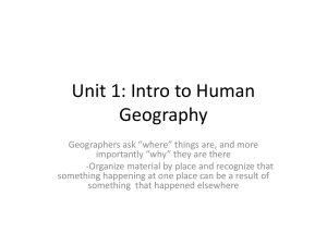 Unit 1: Intro to Human Geography