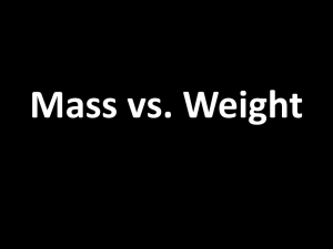 Mass vs. Weight Create a T