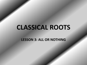 CLASSICAL ROOTS lesson 3