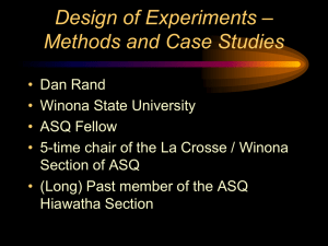 Overview of Design of Experiments