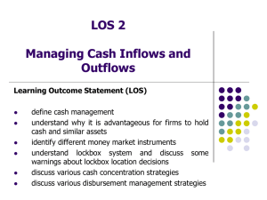 LOS 2 Managing Cash Inflows and Outflows