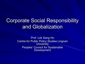Corporate Social Responsibility and Globalization