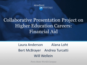 Collaborative Presentation on Higher Education Careers: Financial