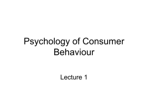 Psychology of Consumer Behaviour