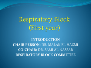 INTRODUCTION TO RESPIRTORY BLOCK