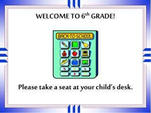WELCOME TO 6 th GRADE! - Irvine Unified School District