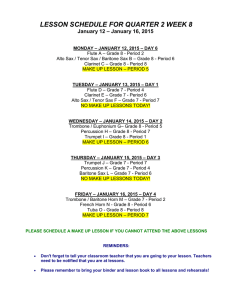 LESSON SCHEDULE FOR QUARTER 2 WEEK 8 January 12