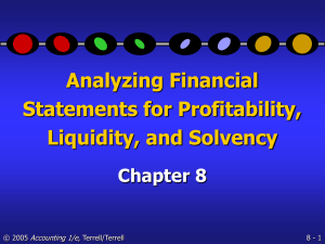 Analyzing Financial Statements for Profitability, Liquidity, and Solvency