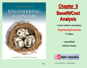 Chapter 9 - Benefit & Cost Analysis