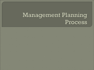 Management Planning Process
