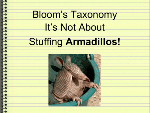 Bloom's Taxonomy: Not about Stuffing Armadillos
