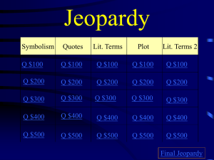 LOTF Jeopardy - Duke of Definition