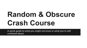 The Random & Obscure