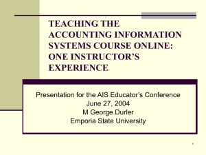 teaching the accounting information systems course online