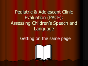 SOP: Assessing Children's Speech and Language
