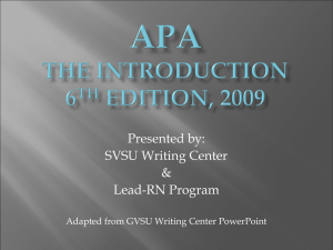 APA The Introduction - Saginaw Valley State University
