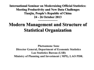 Modern Management and Structure of Statistics Organization
