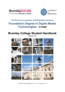 the ict curriculum area - Bromley College, Foundation Degree Digital