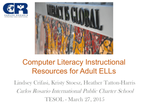 Computer Literacy Instructional Resources for ELLs